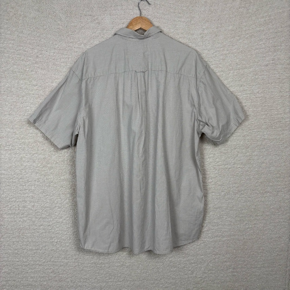 Columbia Sportswear Shirt Mens XXL White Khaki Plaid Short Sleeve Pocket Button - Picture 7 of 11